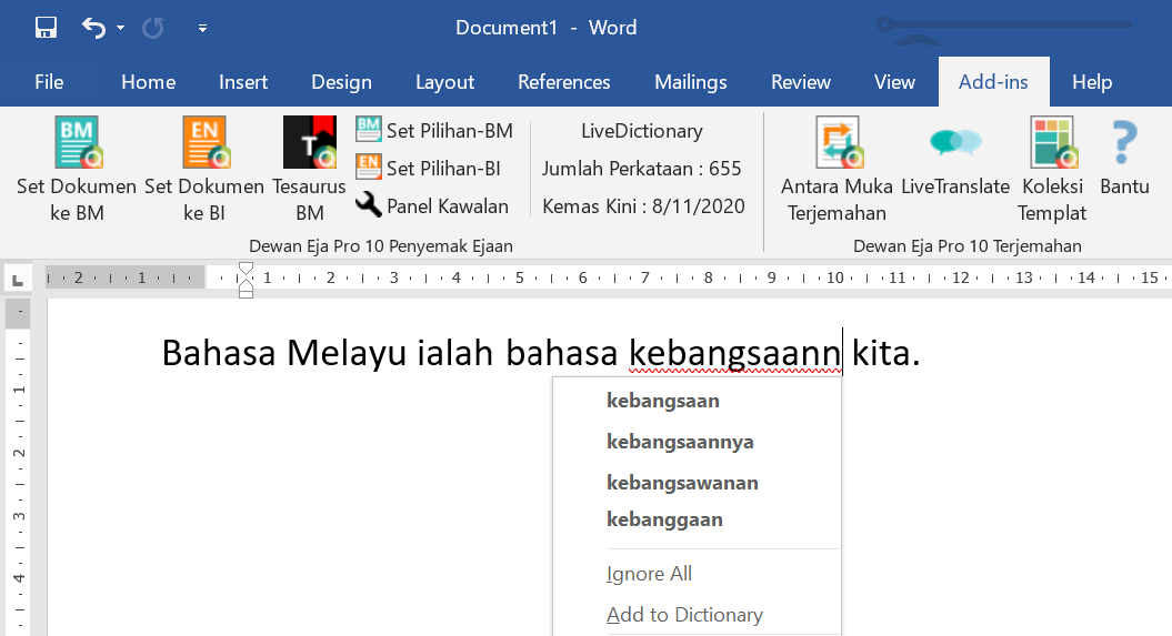 Menggunakan Penyemak Ejaan Dalam Ms Word The Name Technology